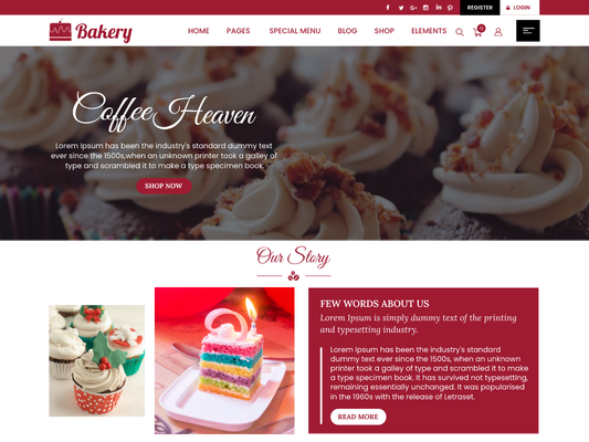 Free Bakery WordPress Theme
