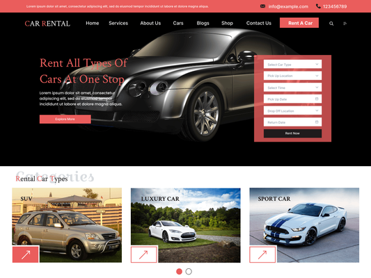 Free Car Rental WordPress Theme