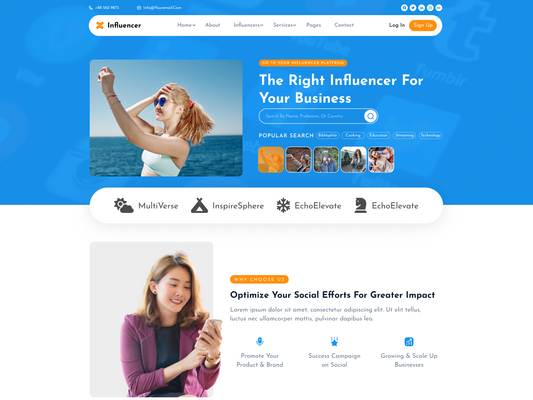 Free Influencer WordPress Theme