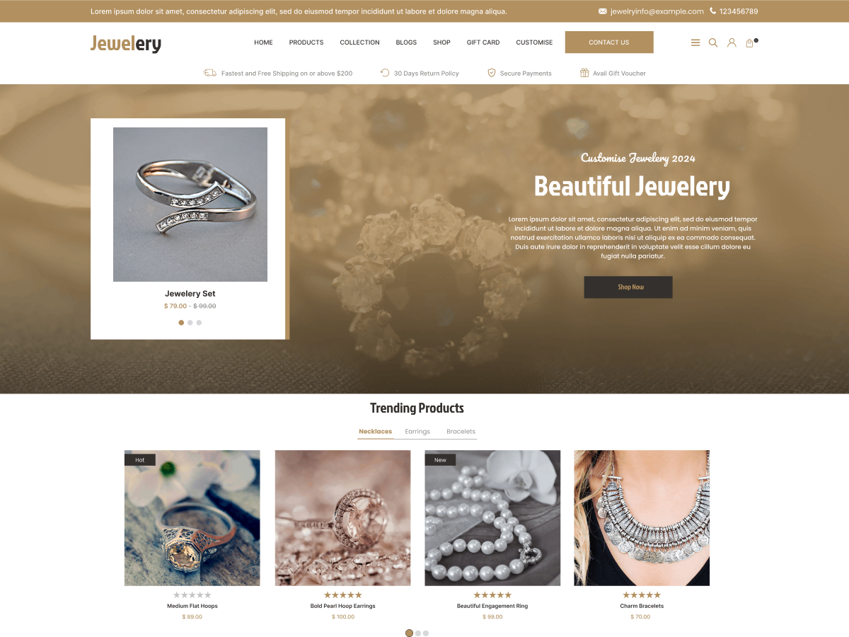 Free Jewellery WordPress Theme