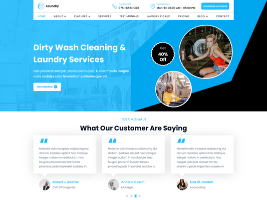 Free Laundry WordPress Theme