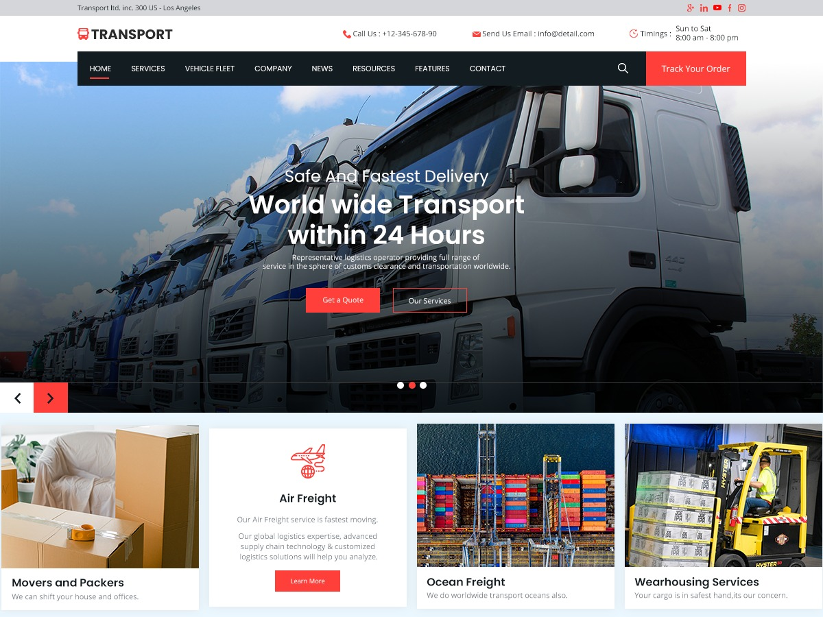 free-transport-wordpress-theme