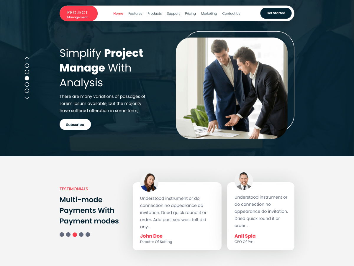 Free Project Management Wordpress Theme